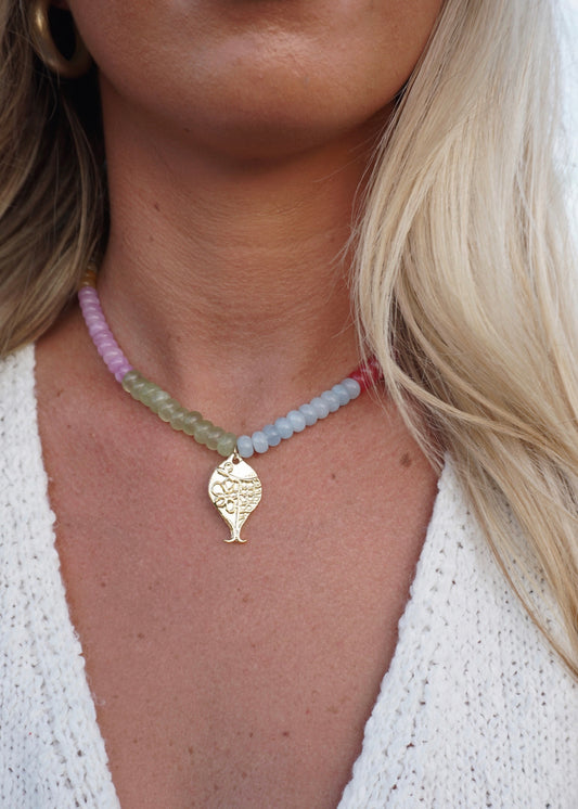 small rainbow fish necklace
