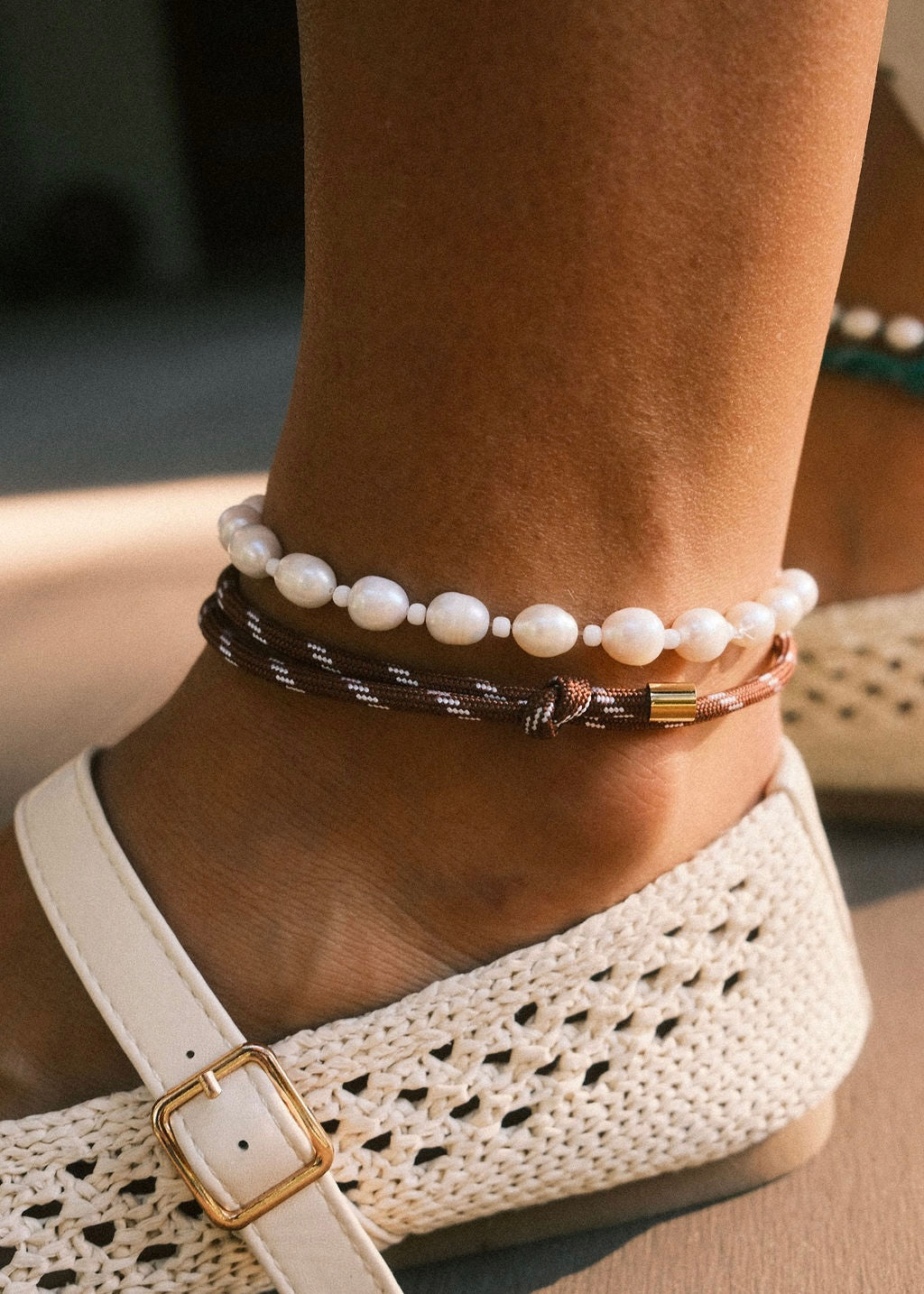 pearl fall anklet