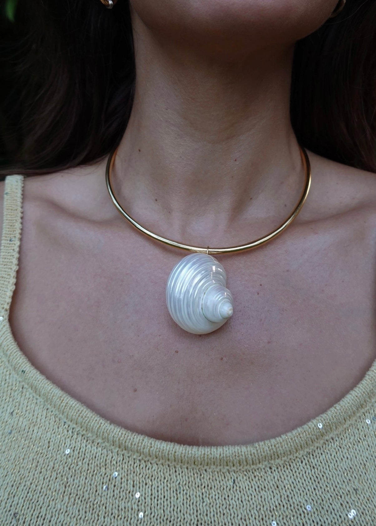 turbo shell collar necklace