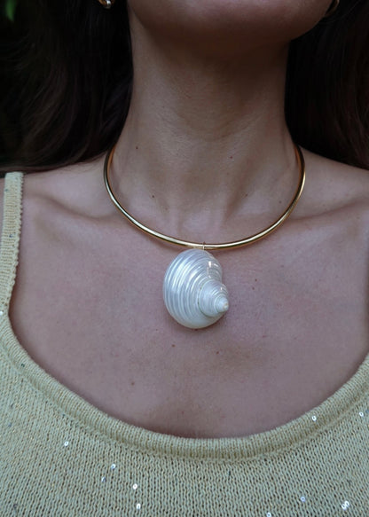 turbo shell collar necklace