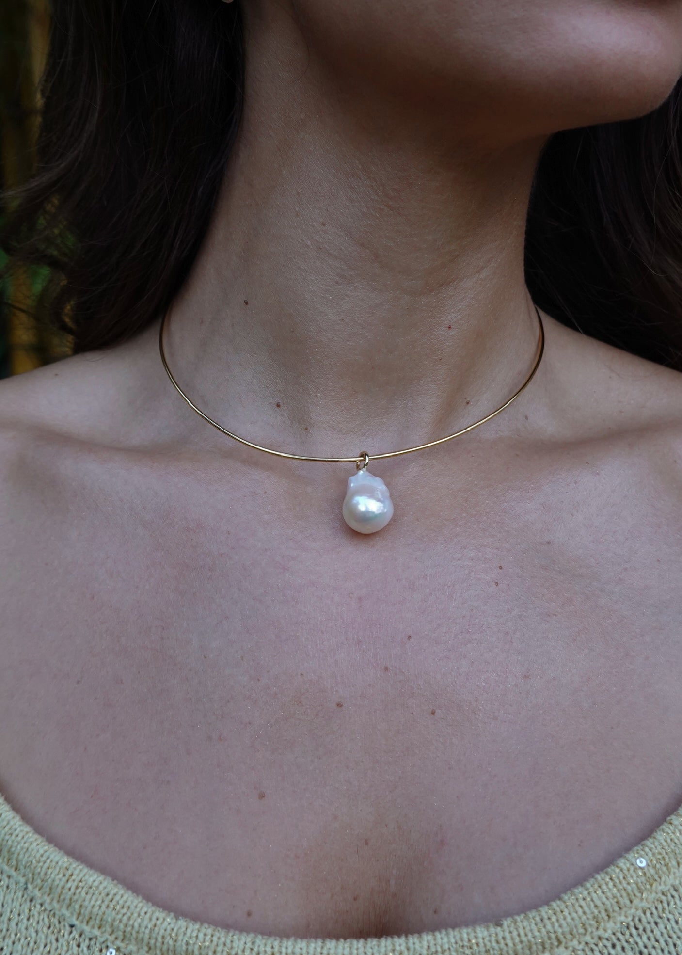 baroque pearl collar necklace
