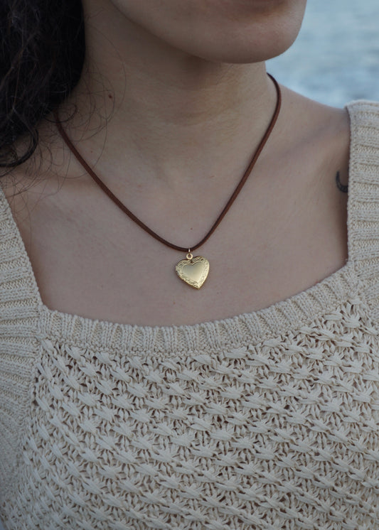 leather locket necklace