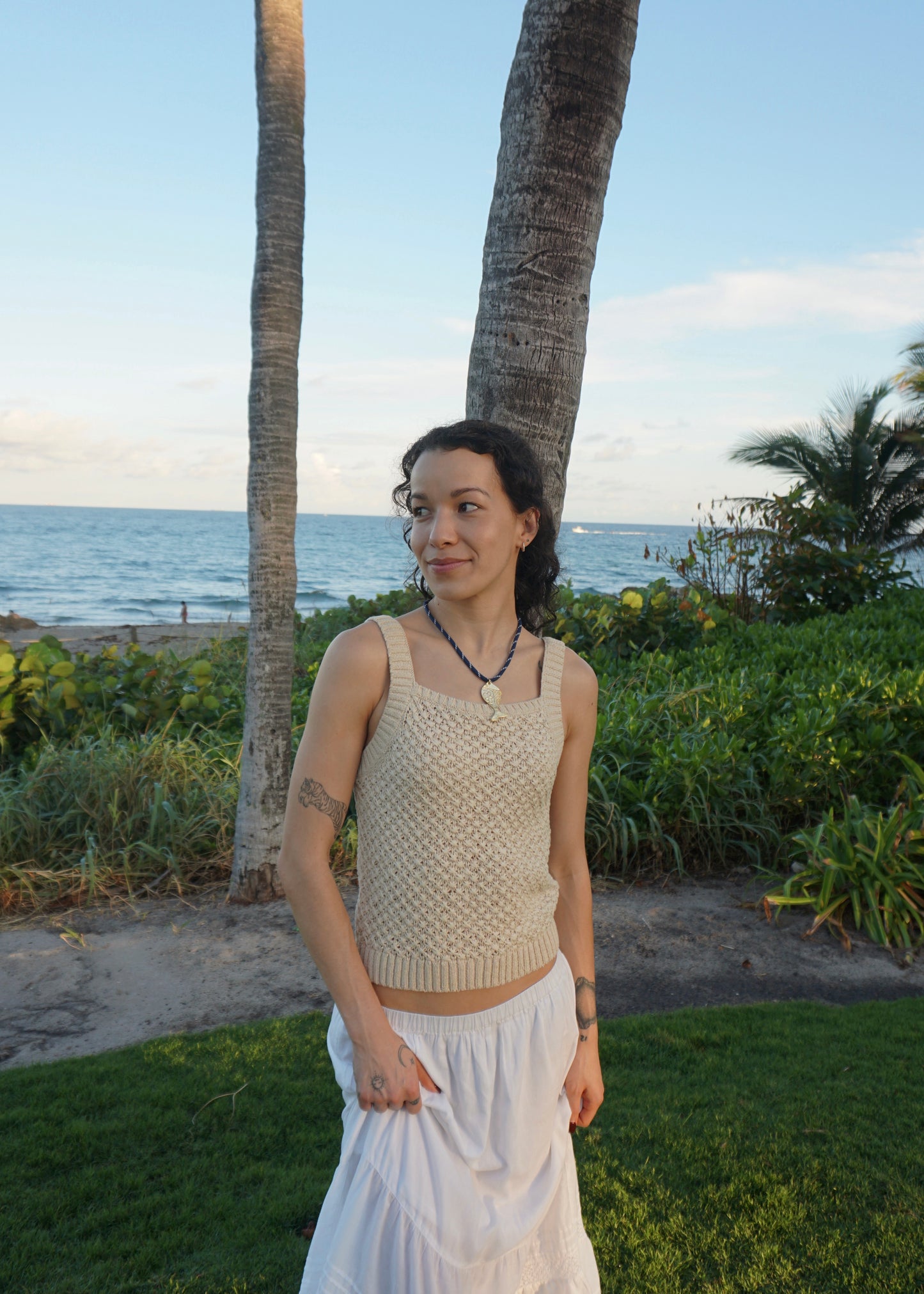 navy paracord fish necklace