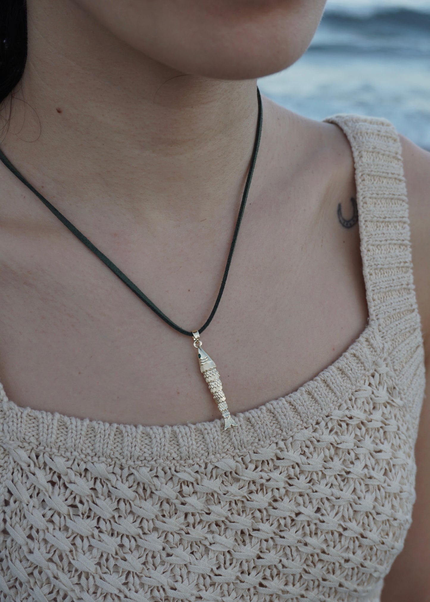 leather fish necklace